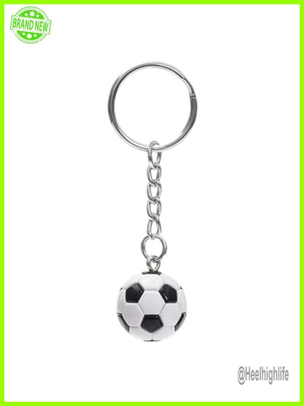 3D Soccer Ball Keychain PU Metal Sports Key Ring Charm